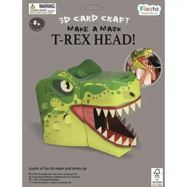 Fiesta Crafts Kreativní sada 3D maska T. rex - Nabídka dne