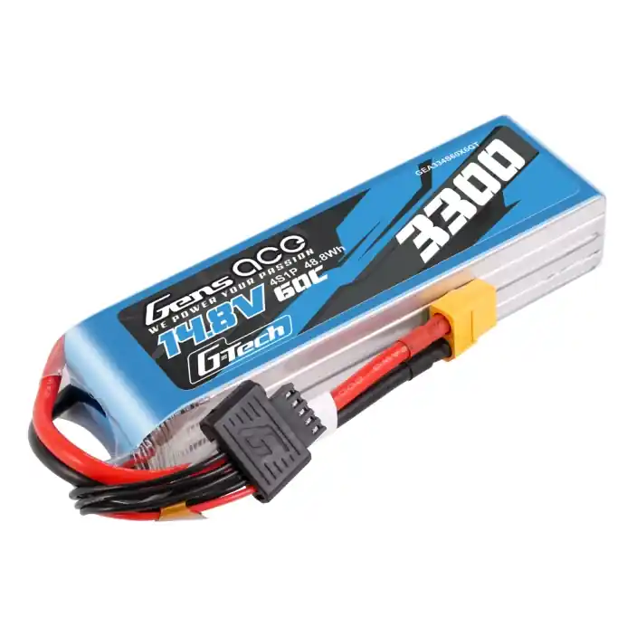 Přímo z továrny - Gens ace akumulátor LiPo G-Tech 3300mAh 14.8V 60C 4S1P XT60 plug