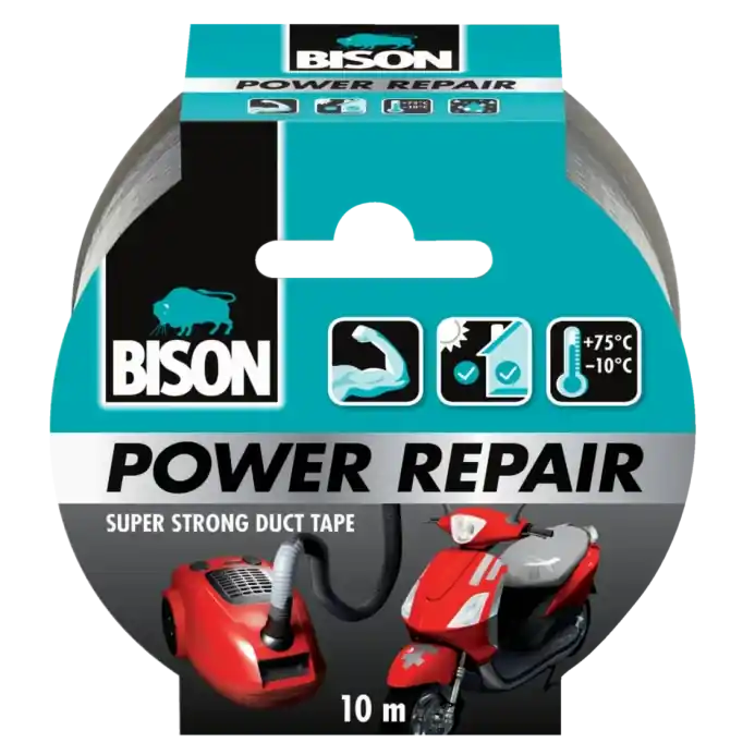 Prémiová kvalita - Bison Power Repair lepicí páska 10 m, šedá