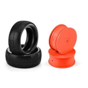 Kvalitní produkt | HUDY Pneumatiky a disk přední 4WD 1 10 off-road Dirt medium (2 ks), oranžová