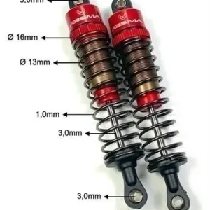 Skladem - Hliníkové olejové tlumiče Absima Standard včetně pružin 1 10, délka 110mm, 2ks