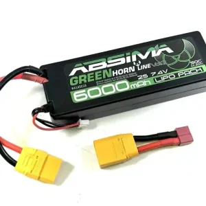 LiPo akumulátor Absima Greenhorn 7,4V / 6000mAh 50C konektor XT90/T-Dean | Tovární cena