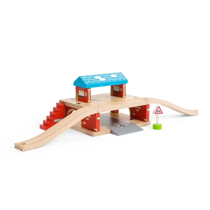 Mezi nejprodávanějšími - Bigjigs Rail Nádraží nad cestou - poškozený obal