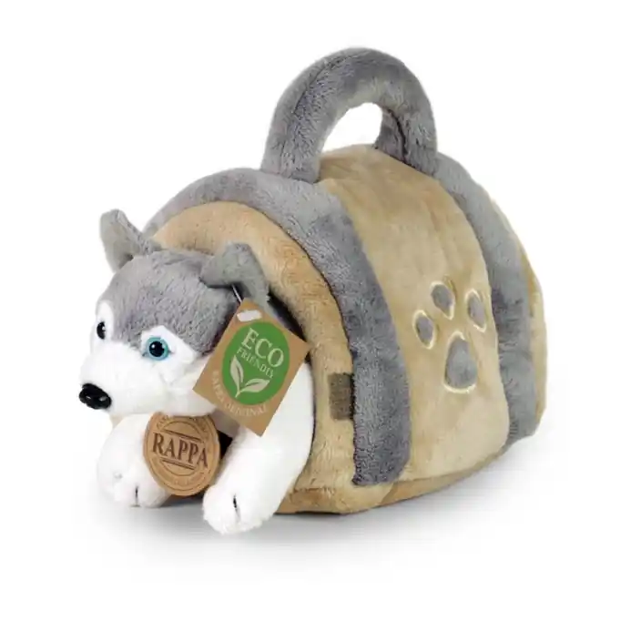 Rychlé odeslání | Rappa Plyšový pes Husky s přepravkou 13 cm ECO-FRIENDLY
