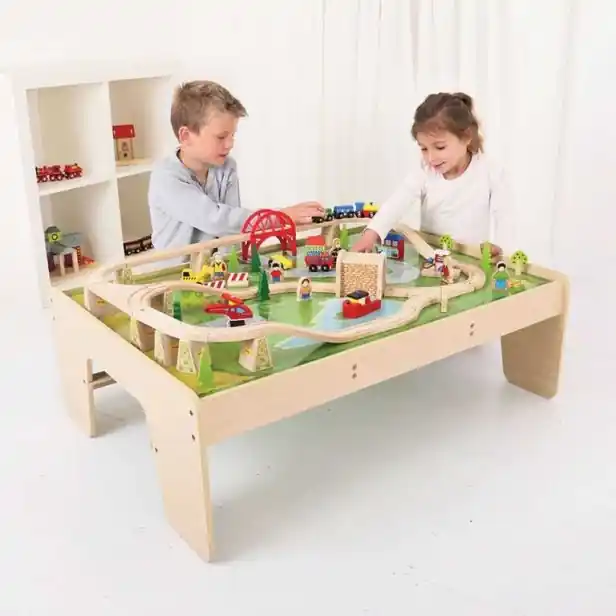 Novinka - Bigjigs Rail Vláčkodráha Services a stůl