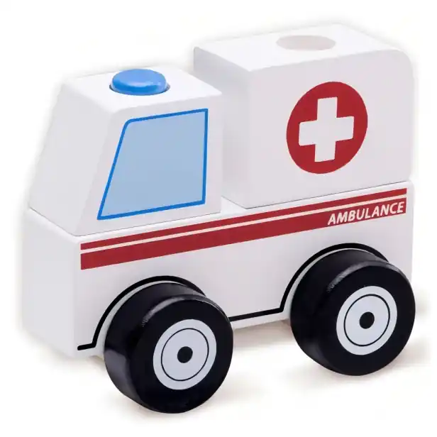 Akce - Wonderworld Dřevěná Mini stavebnice sanitka