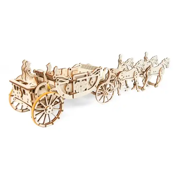 Ugears 3D dřevěné mechanické puzzle Královský kočár - Novinka