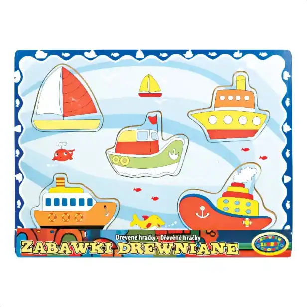 Dřevěné vkládací puzzle - Lodě | Ušetřete více