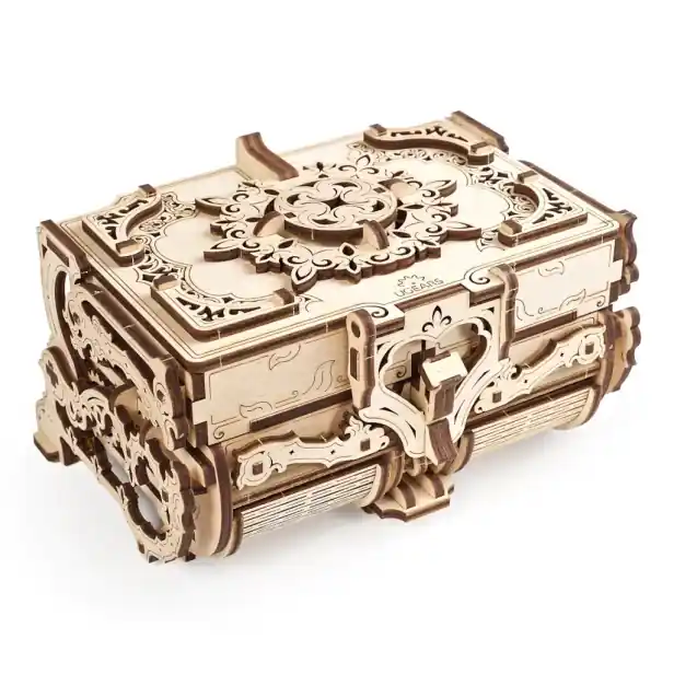 Ugears 3D dřevěné mechanické puzzle Starožitná šperkovnice - Špičková kvalita
