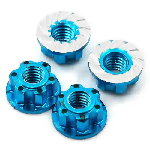 Cena od výrobce - Hliníkové matice kol Lock Nut 4ks - Modré
