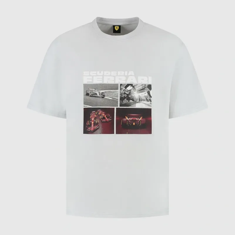 Volnočasové tričko Scuderia Ferrari F1 s motivem SF šedé - XXL - Sleva navíc