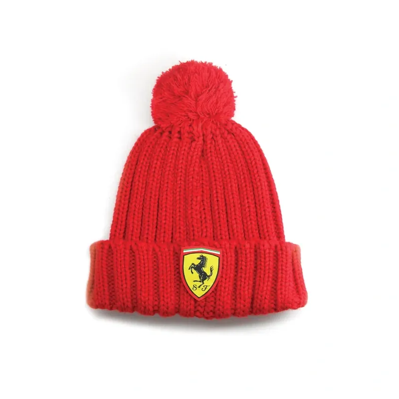 Dětská zimní čepice s bambulí Ferrari s logem | Právě dorazilo