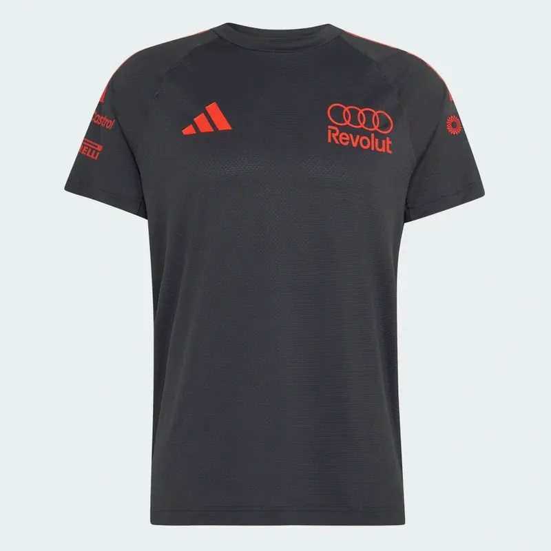 Tričko Audi Revolut F1 šedé s logy sponzorů x Adidas - týmová edice - M - Velmi žádaný produkt