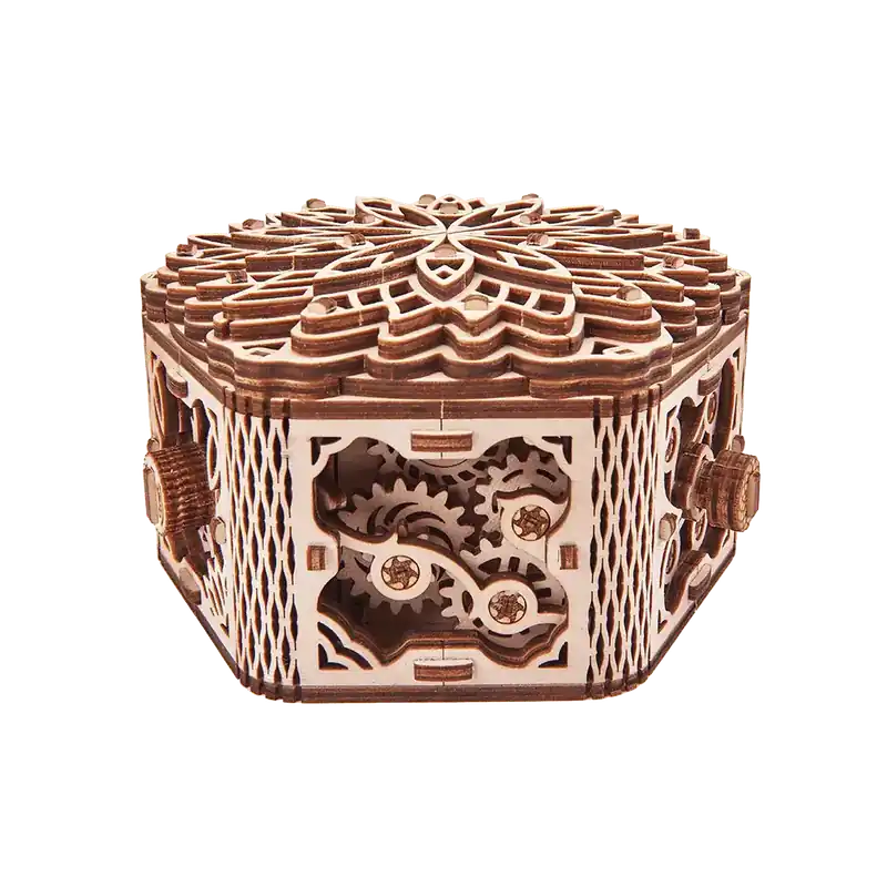 Wood Trick "Tajemná květina" - 3D dřevěné mechanické puzzle - Připraveno k odeslání
