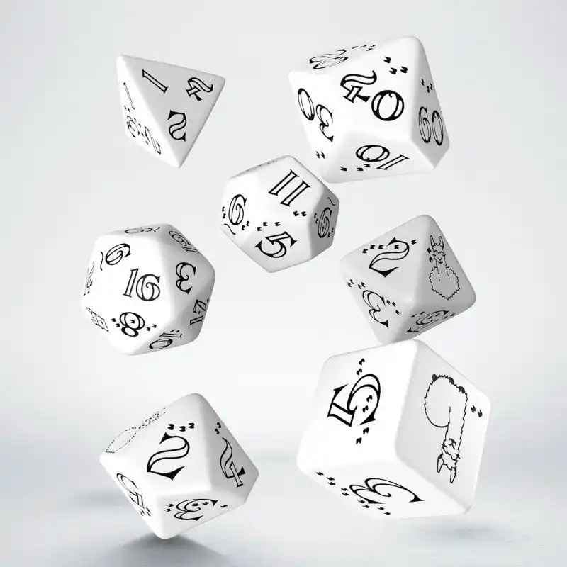 Rychlé doručení | Bright Llama Dice Set White & Black (7)