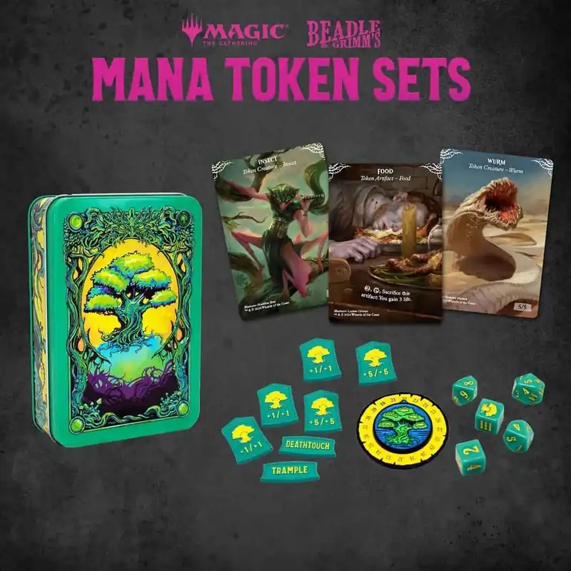 Magic The Gathering Dice and Token Pack Green Mana - Nově v sortimentu