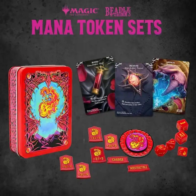 Magic The Gathering Dice and Token Pack Red Mana - Profesionální kvalita
