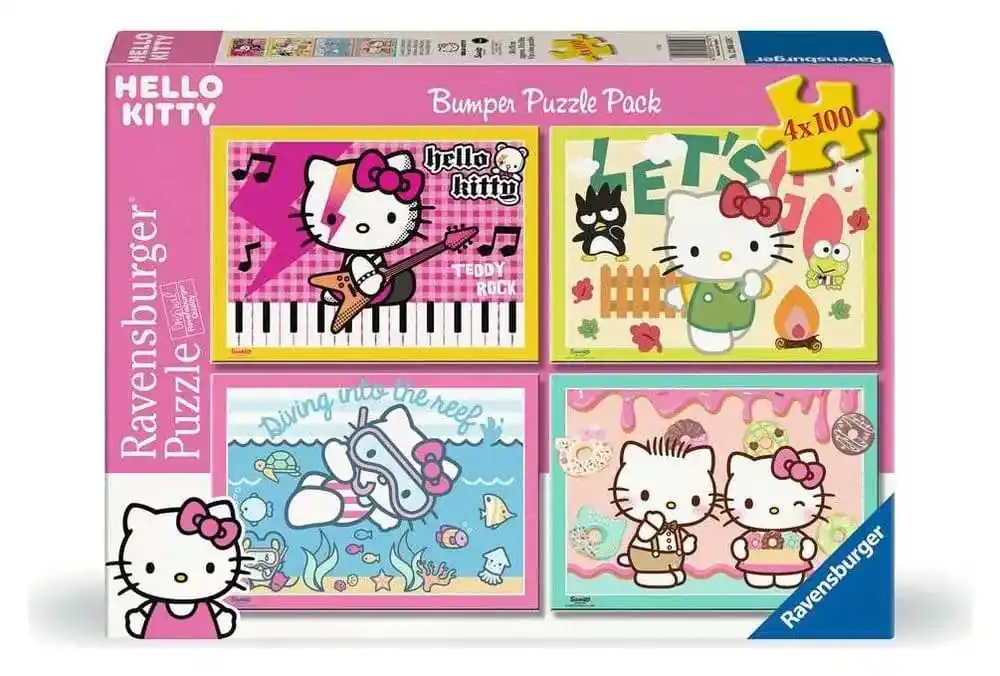 Hello Kitty Puzzle 4-Pack Let‘s Go, Hello Kitty! (4x100 pieces) - Přímo od výrobce